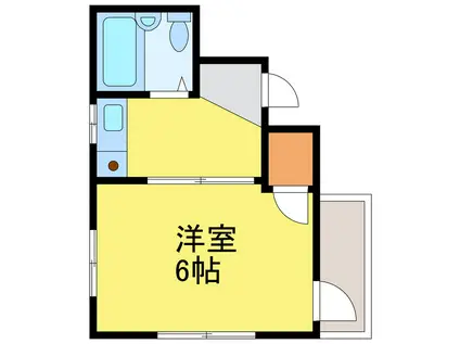 コーポ助任(1K/2階)の間取り写真