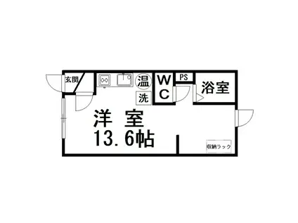 パークサイド健(ワンルーム/4階)の間取り写真