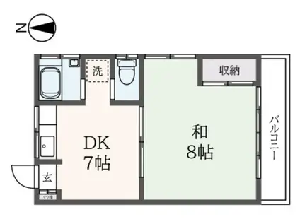 井田ハイツ(1DK/1階)の間取り写真
