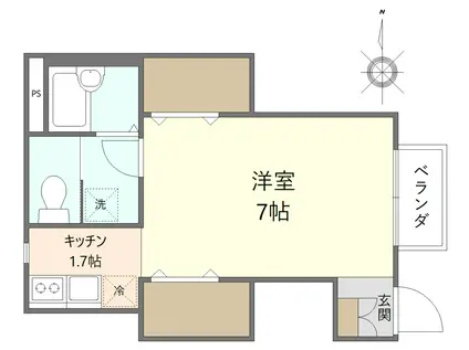 ハウスパルテール(1K/1階)の間取り写真