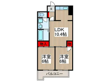 第124新井ビル(2LDK/5階)の間取り写真