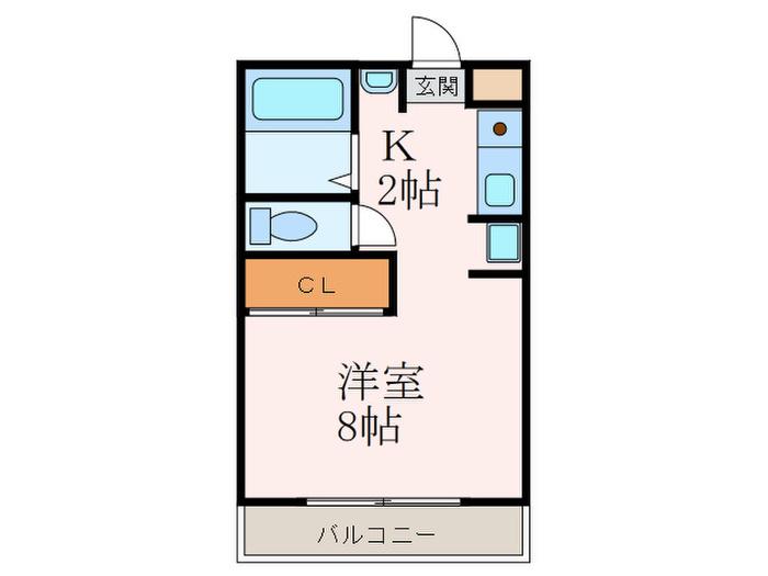コスモハイツ(1K/2階)の間取り写真