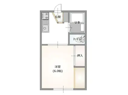 コーポアカイケ(1K/1階)の間取り写真