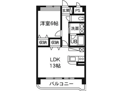 マンションエスポワール(1LDK/4階)の間取り写真