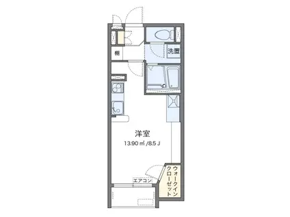 テネレッツァ(ワンルーム/1階)の間取り写真