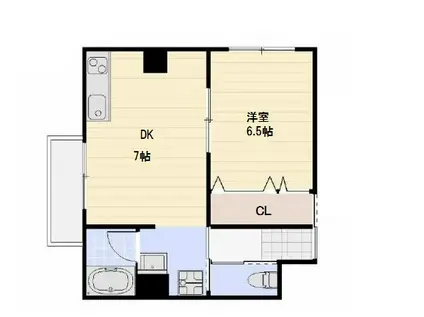 リ・ポーズ21(1DK/7階)の間取り写真