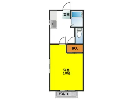 メゾンシーダ(1K/2階)の間取り写真