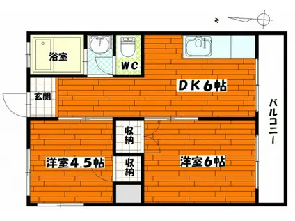 堀田ビル(3DK/6階)の間取り写真