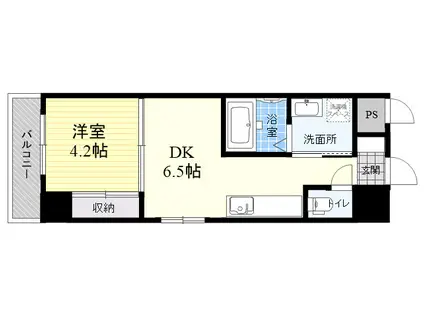 トレステーラ ハイステージ(1DK/1階)の間取り写真