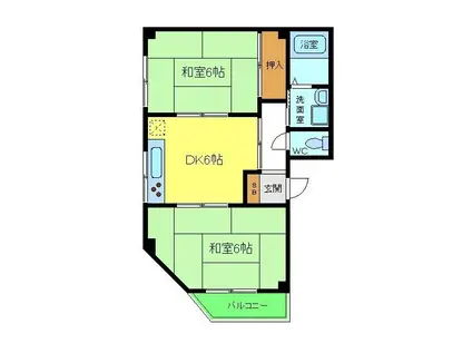 プレアール堺駅前(2DK/4階)の間取り写真