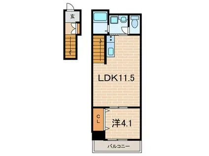リベルテ逆瀬川(1LDK/2階)の間取り写真