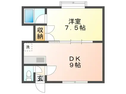 レジダンスモナーク(1DK/2階)の間取り写真