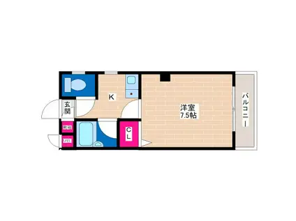 メゾン加美北(1K/3階)の間取り写真