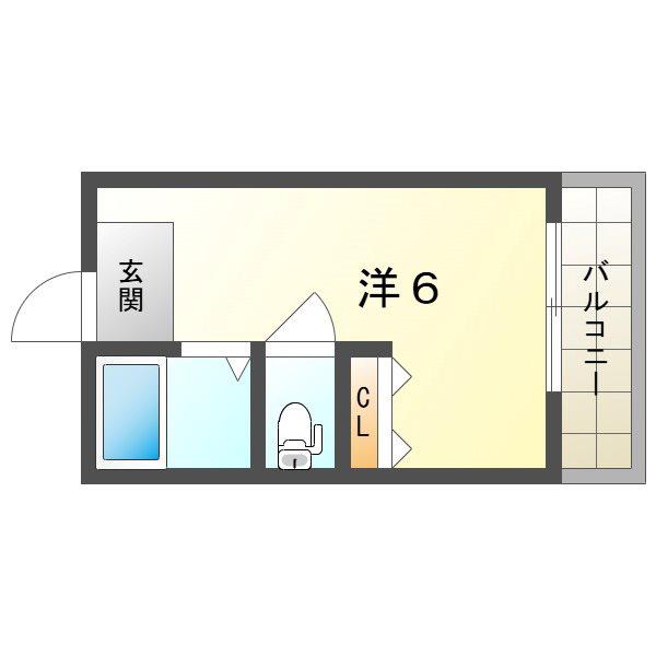 ユニライフコトブキ(ワンルーム/2階)の間取り写真