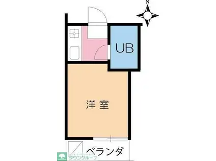 ヴィラ一番町(1K/1階)の間取り写真