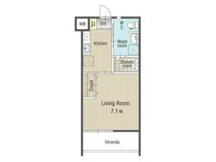 U・TOPIA LAND(1K/5階)の間取り写真