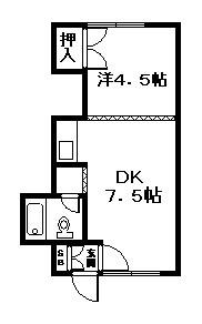 マンション514(1DK/2階)の間取り写真