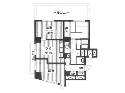恒陽マンション(3DK/9階)の間取り写真