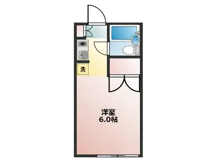 フラットソレイユ(ワンルーム/1階)の間取り写真