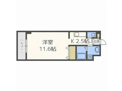 ユーフォリア1・7(1K/4階)の間取り写真