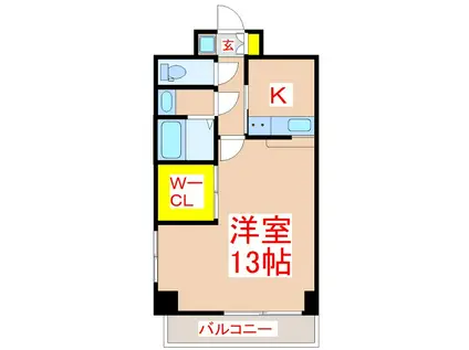ステージルビーグラス(1K/4階)の間取り写真