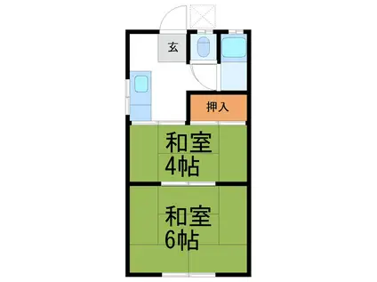 緑荘(2K/2階)の間取り写真