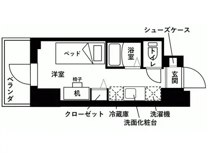 ライジングメゾン新小岩(ワンルーム/4階)の間取り写真