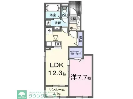 グラン フェリシアII(1LDK/1階)の間取り写真