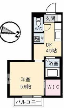 メゾンアメニティ槙原 A棟(1K/1階)の間取り写真