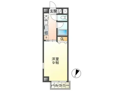 K1ビル(1K/4階)の間取り写真