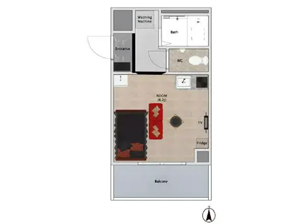 CUBE南塚口II(ワンルーム/4階)の間取り写真