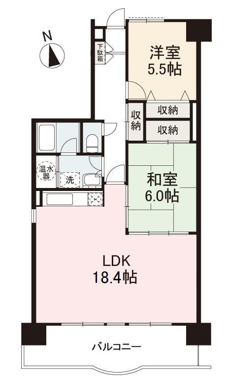 アメニティハイツ14(2LDK/9階)の間取り写真