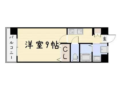 DAIMON HILLS 勝山公園(1K/12階)の間取り写真