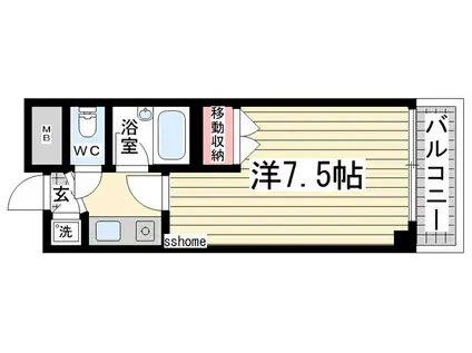 ジュネス六甲(1K/5階)の間取り写真