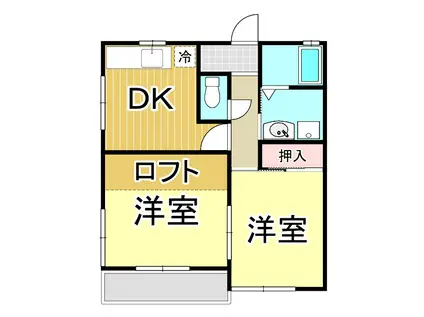 富塚アクシス(2DK/2階)の間取り写真