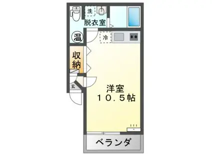 M103(ワンルーム/2階)の間取り写真