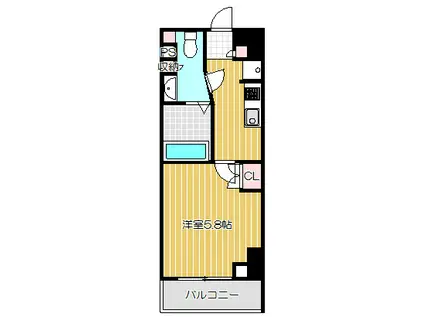 レジディア中延II(1K/2階)の間取り写真