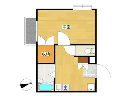 サンエイム大橋(1K/4階)の間取り写真