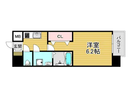 エスリード大阪シティグランツ(1K/6階)の間取り写真