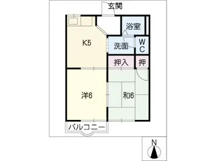 藤フレグランス(2K/2階)の間取り写真