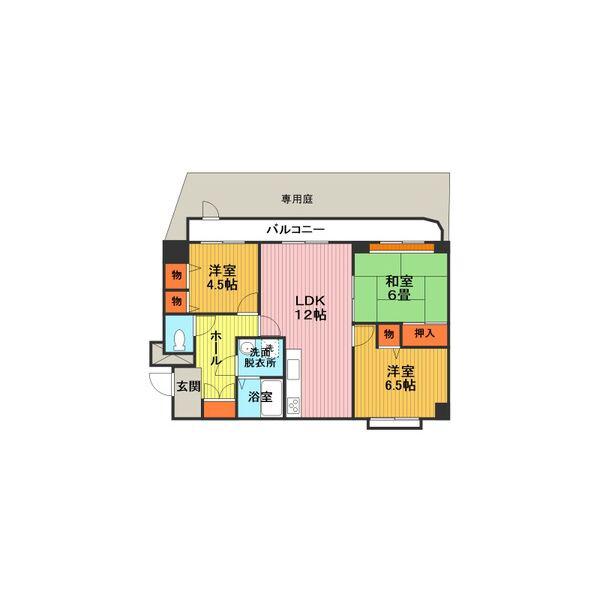 ヴァンベール向丘(3LDK/1階)の間取り写真