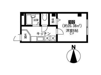 VIALE桜台(1K/1階)の間取り写真