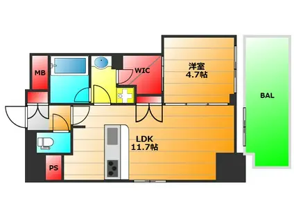 アーバネックス本町I(1LDK/3階)の間取り写真