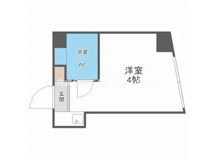 マンションイン天下茶屋(ワンルーム/2階)の間取り写真