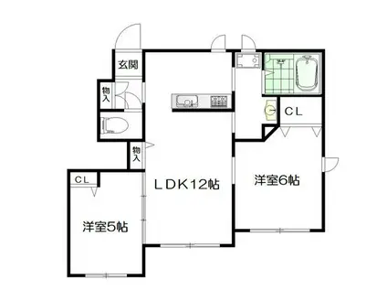 ウィスマ・キタII(2LDK/1階)の間取り写真