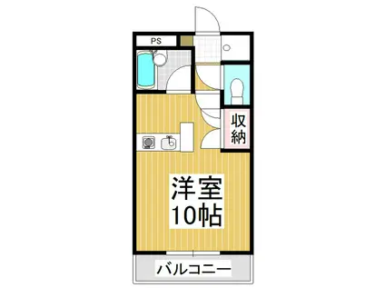 メゾンPAX(ワンルーム/2階)の間取り写真