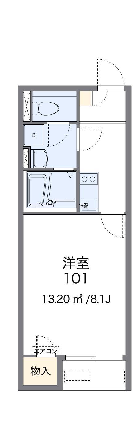 レオネクスト瑞穂(1K/2階)の間取り写真