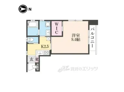 ALIVIO北山(1K/3階)の間取り写真