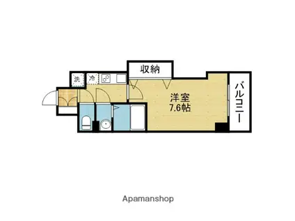 LUXE玉造II(1K/7階)の間取り写真