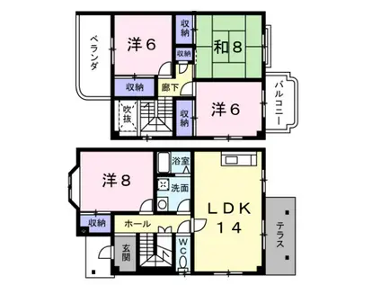 ハイツボナール(4LDK/1階)の間取り写真